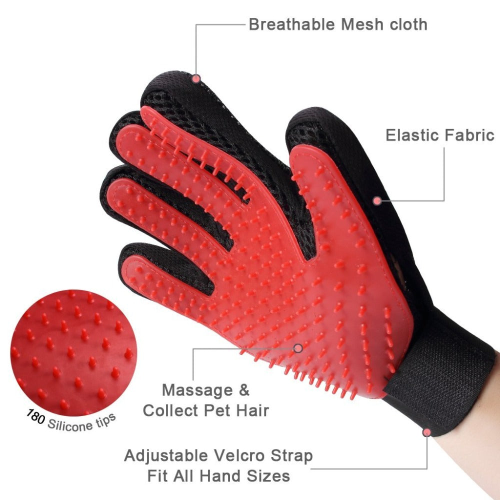 Pet Grooming Glove - Deshedding Brush for Dogs & Cats