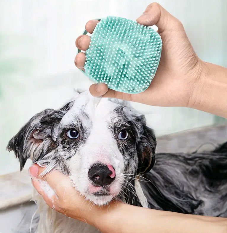 Pet Shower Brush - Massage & Shampoo Dispenser for Dogs & Cats