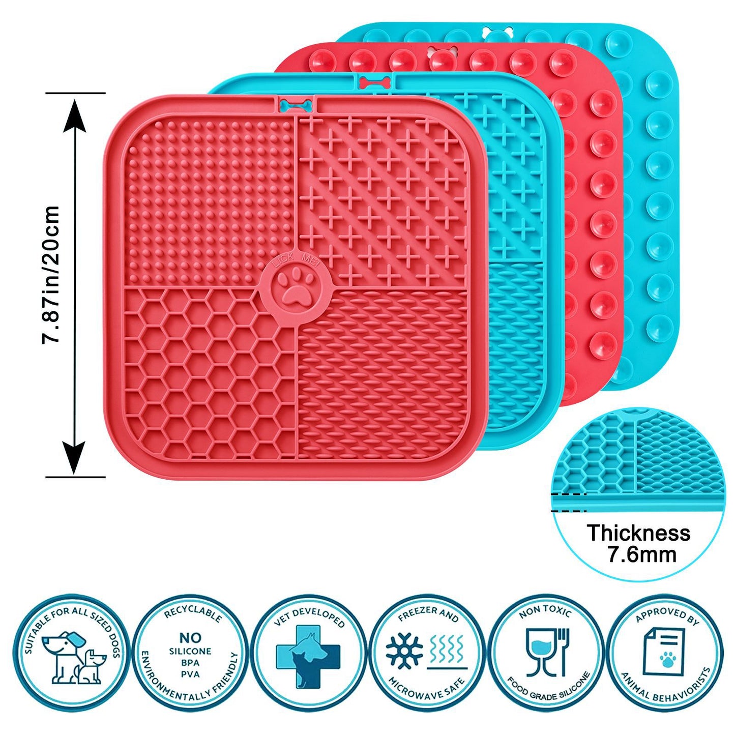 Dog Lick Pad - Slow Feeder Mat with Suction Cups