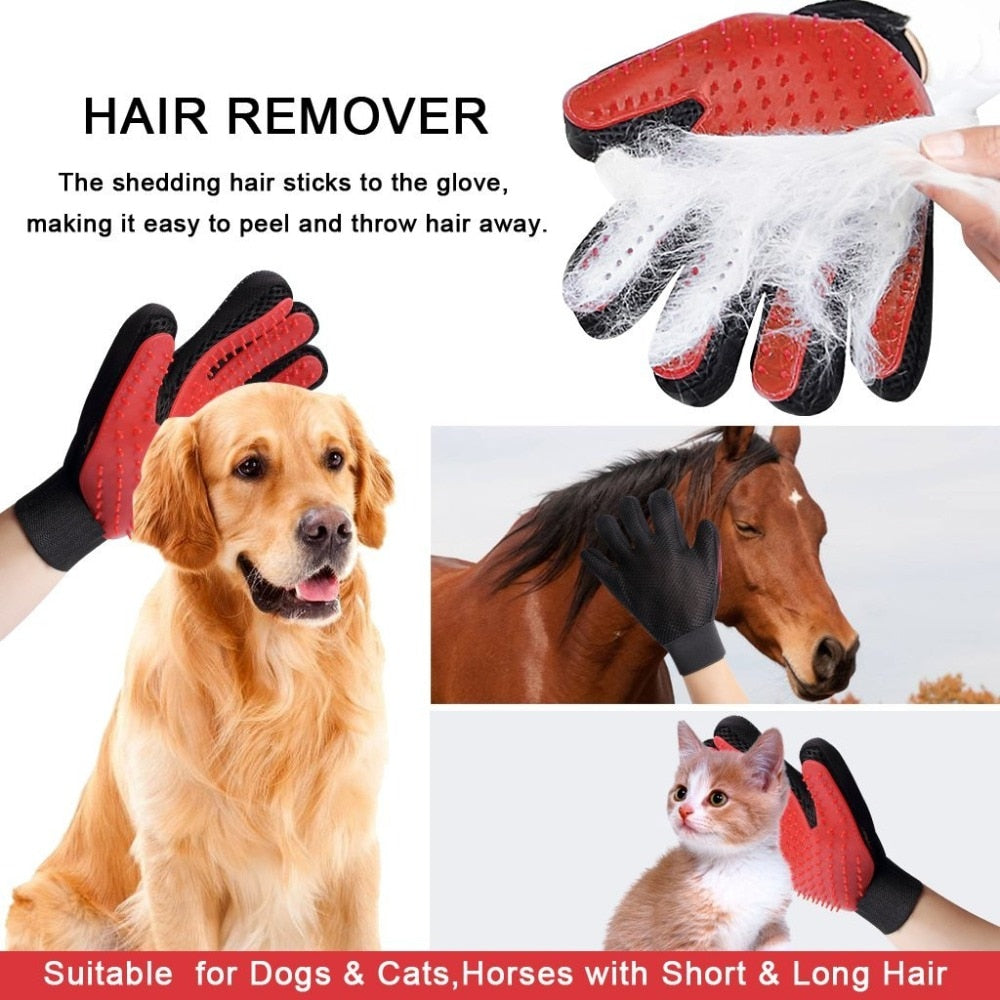 Pet Grooming Glove - Deshedding Brush for Dogs & Cats