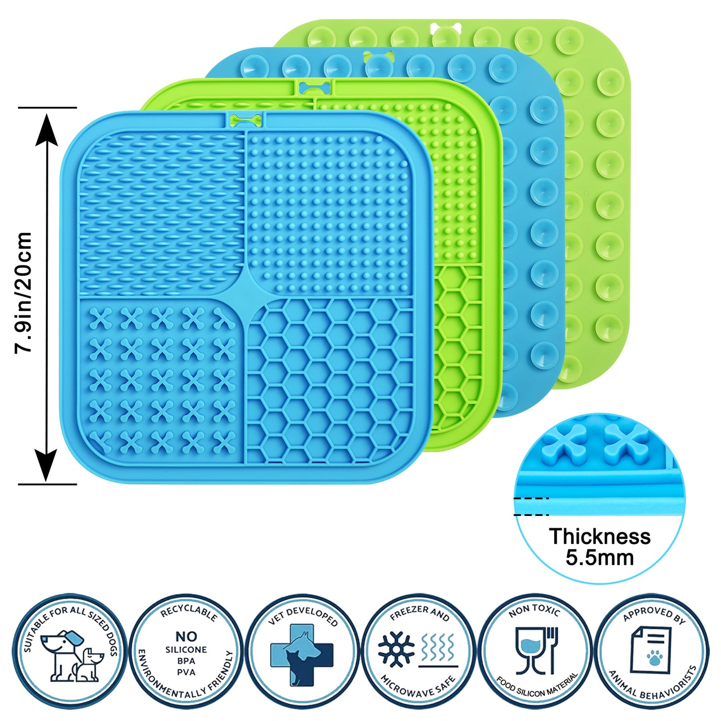 Dog Lick Pad - Slow Feeder Mat with Suction Cups
