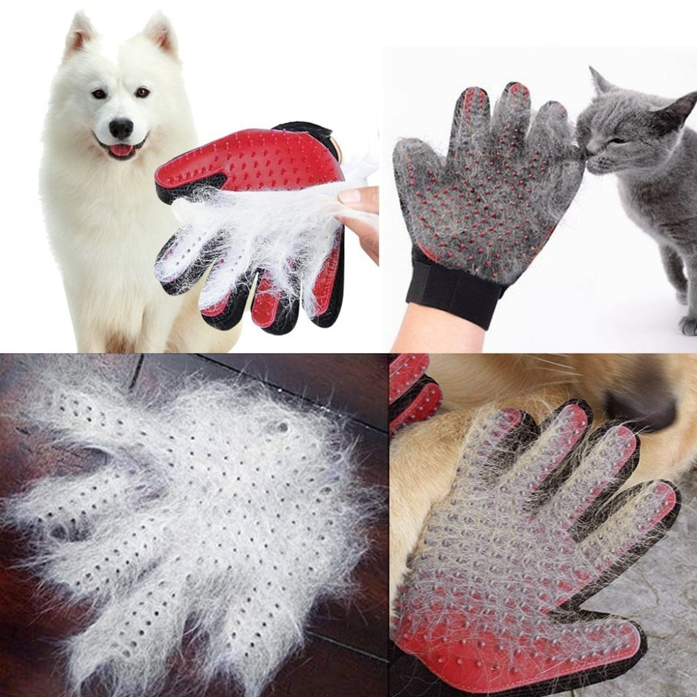 Pet Grooming Glove - Deshedding Brush for Dogs & Cats