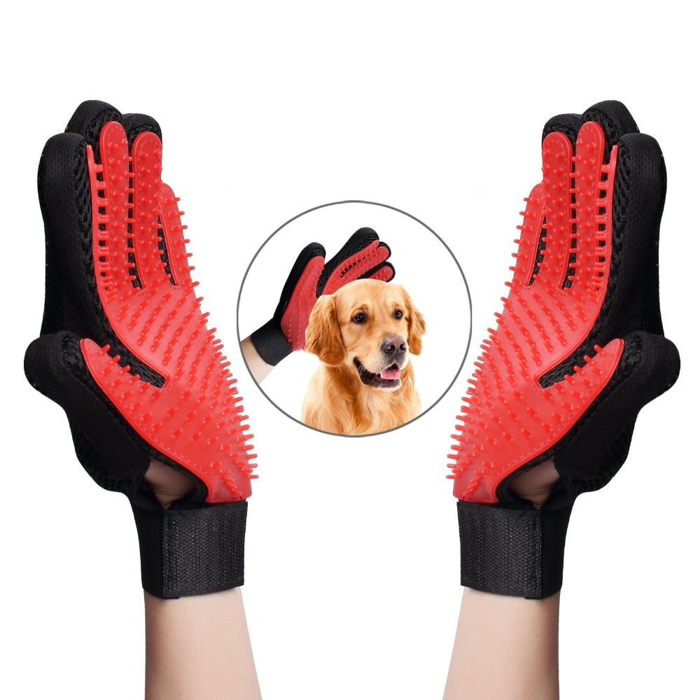 Pet Grooming Glove - Deshedding Brush for Dogs & Cats