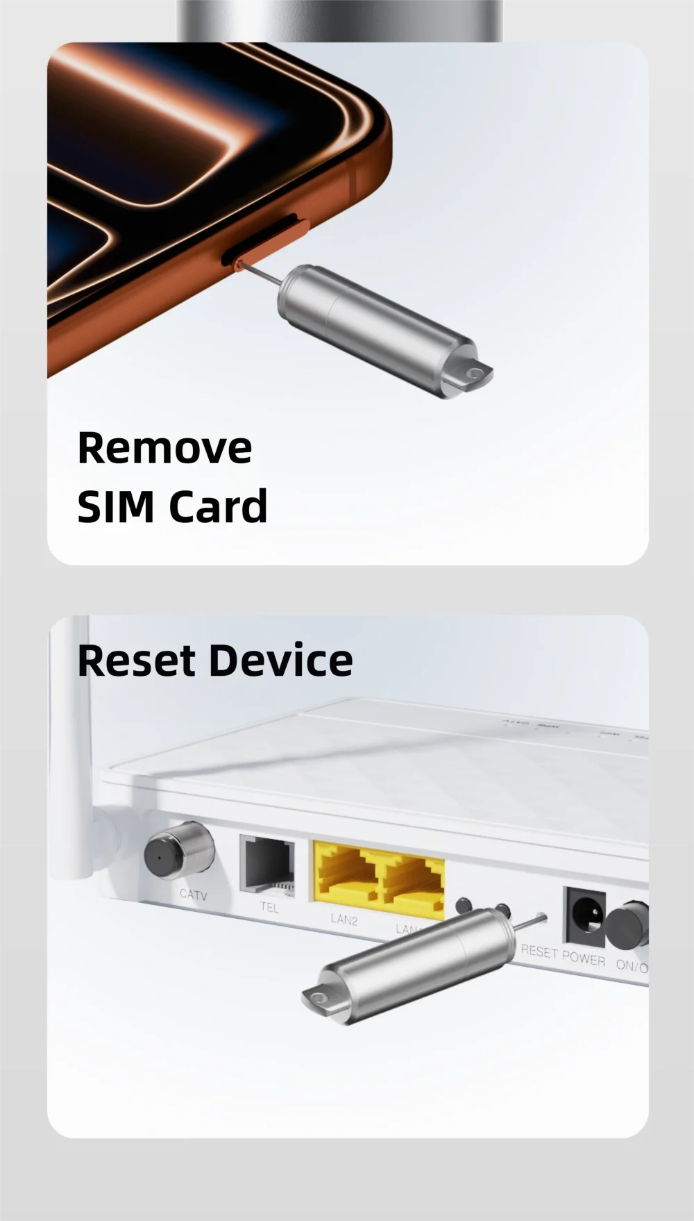 2-in-1 SIM Card Tool & Earphone Cleaning Brush - Portable Keychain