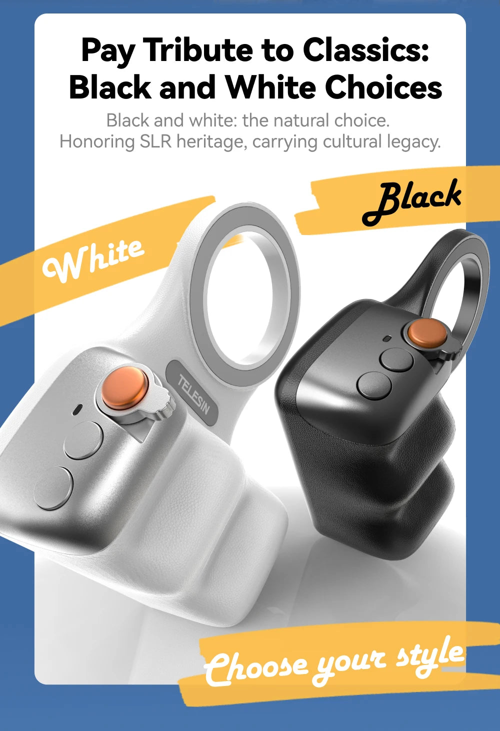 Magnetic Photography Grip - Wireless Bluetooth Stabilizer for All magnetic charging Phones