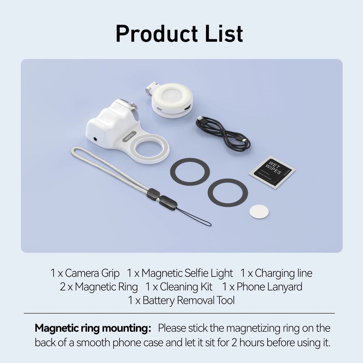 Magnetic Photography Grip - Wireless Bluetooth Stabilizer for All magnetic charging Phones