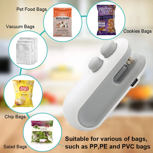 Mini Heat Food Sealer - Portable Bag Sealer for Snacks