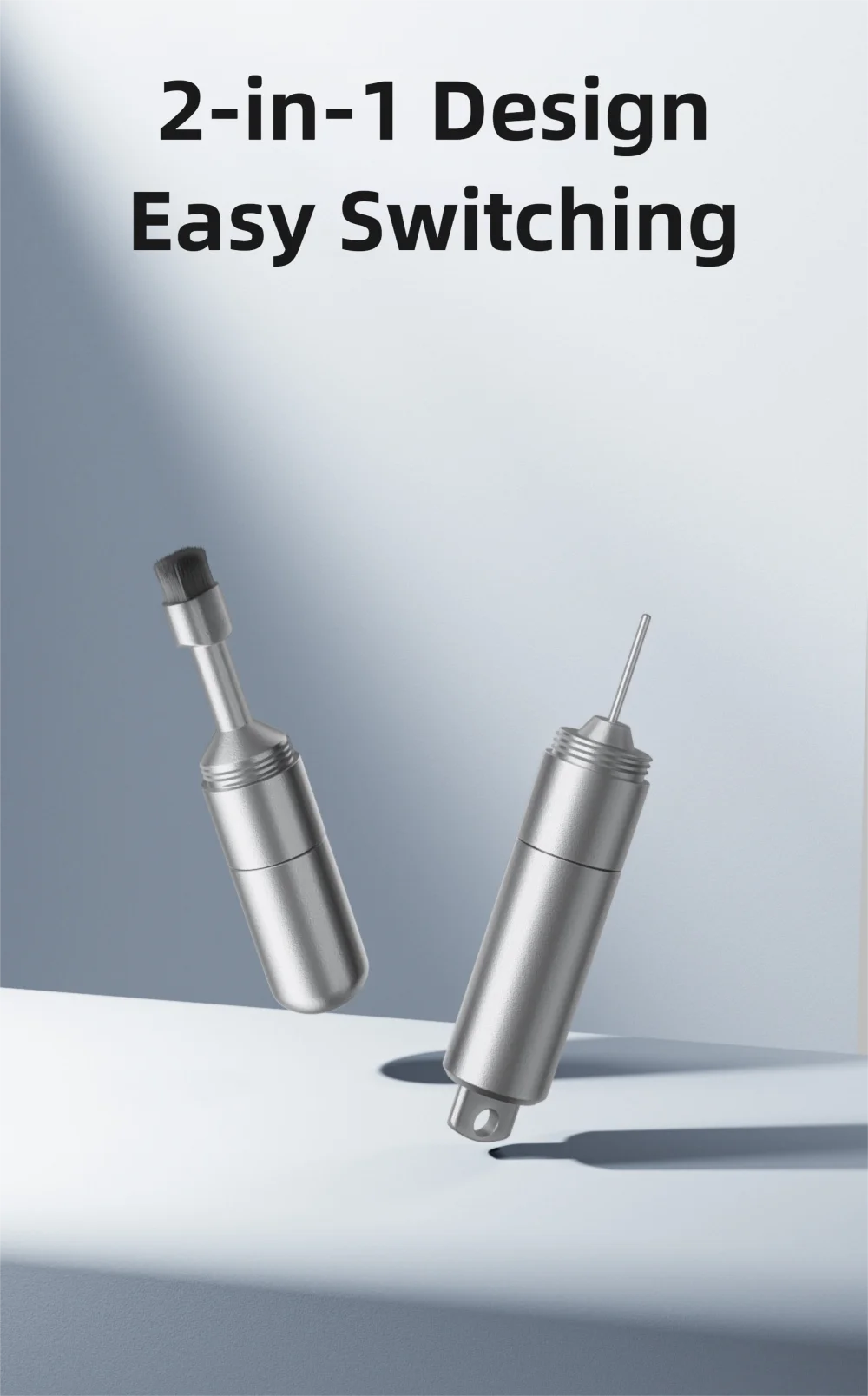 2-in-1 SIM Card Tool & Earphone Cleaning Brush - Portable Keychain