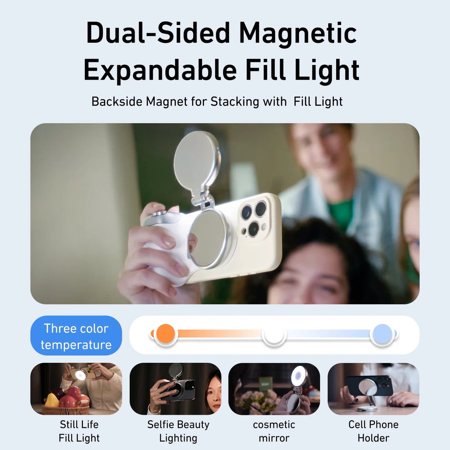 Magnetic Photography Grip - Wireless Bluetooth Stabilizer for All magnetic charging Phones