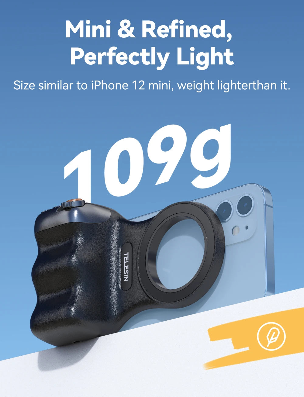 Magnetic Photography Grip - Wireless Bluetooth Stabilizer for All magnetic charging Phones