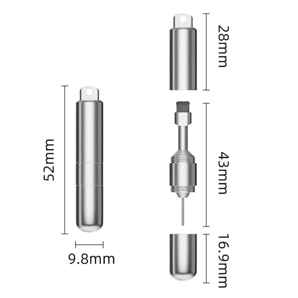 2-in-1 SIM Card Tool & Earphone Cleaning Brush - Portable Keychain