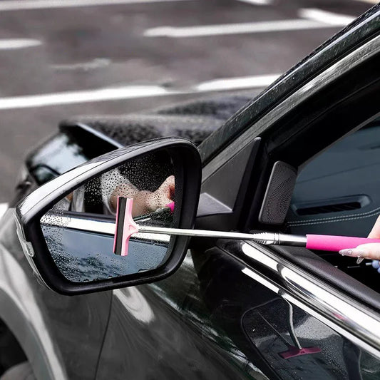 Telescopic Car Mirror Wiper - Portable Window Cleaning Tool