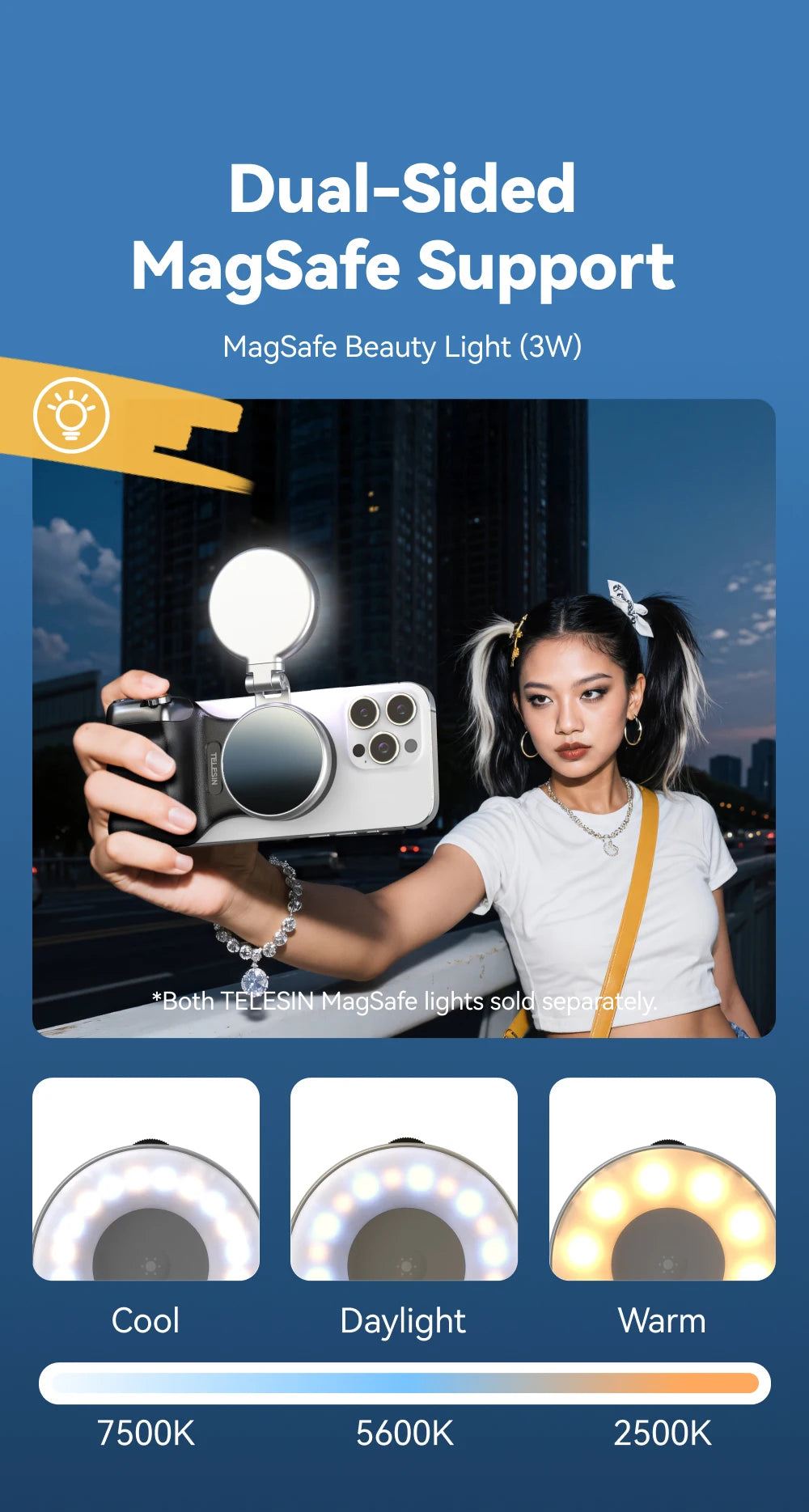 Magnetic Photography Grip - Wireless Bluetooth Stabilizer for All magnetic charging Phones